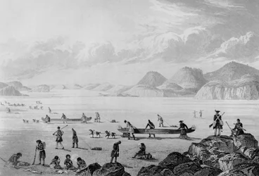 Franklins Expedition passiert den Point Lake, 1821